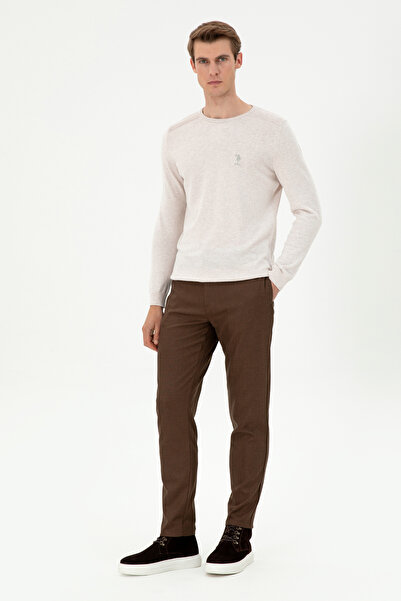 U.S. Polo Assn. Erkek Kahverengi Kanvas Carrot Fit Pantolon 50297861-VR153