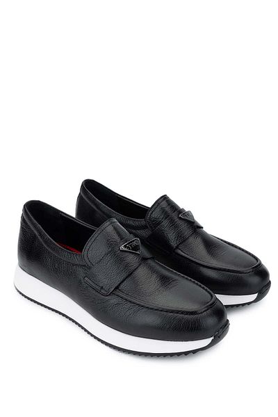 Tamer Tanca Men's Genuine Leather Black Leather Loafer Shoes