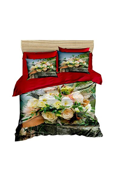 Fabeteks One Bunch of Rose 3D Digital Double Duvet Cover Set