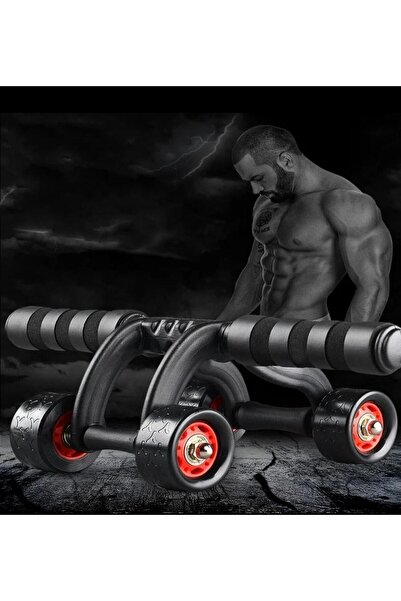 Leyaton AB Roller Karın ve Kol Kası Egzersiz Aleti Fitnes Güç Tekerleği Fitness (Diz Pedi Hediye)