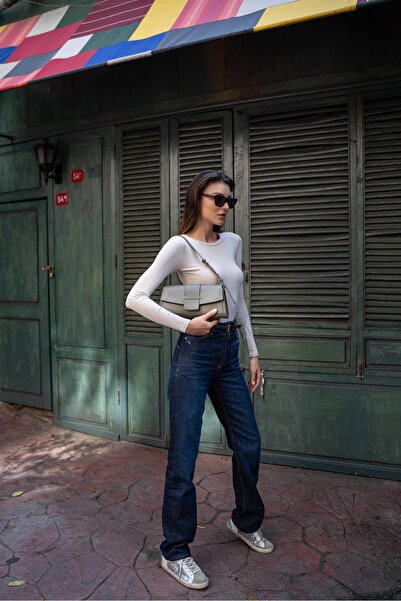 Madamra Obdélníková taška s potahem khaki pro ženy