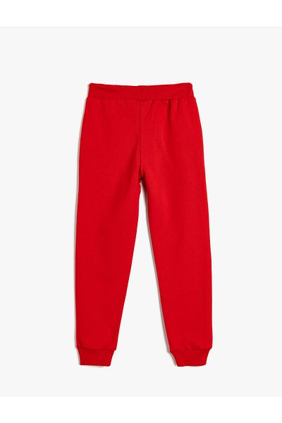 Koton Jogger Sweatpants with Pockets Printed Tie Waist