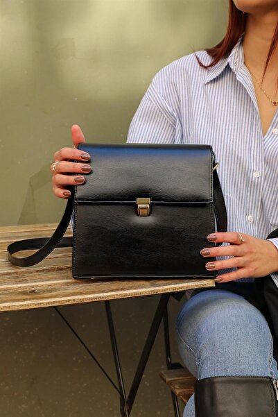 Madamra Černá dámská designová vintage taška