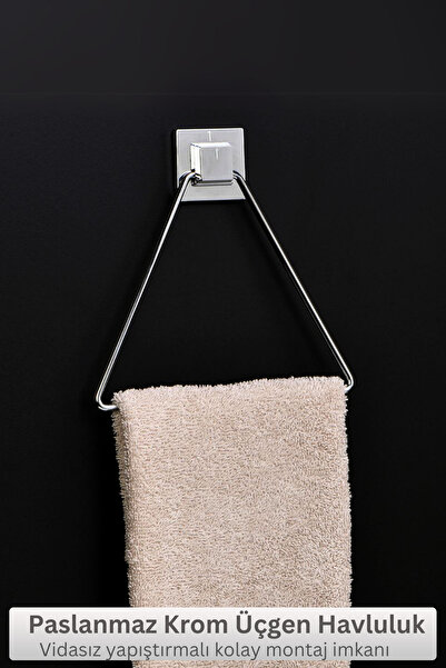 Hagen Paslanmaz Banyo Havluluk Mutfak Havluluk Güçlü Yapıştırma Üçgen Metal H...