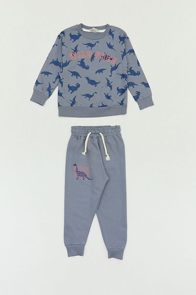 Fulla Moda Costum de jogger cu imprimeu dinozaur pentru băiat