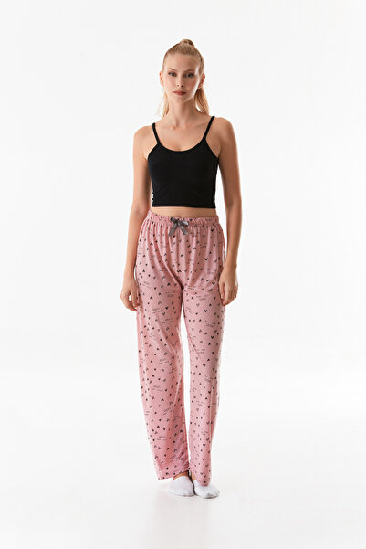 Fulla Moda Text Printed Pajama Bottoms with Elastic Waist