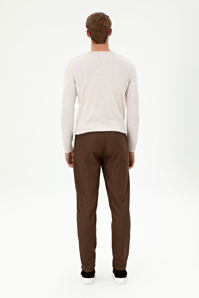 U.S. Polo Assn. Erkek Kahverengi Kanvas Carrot Fit Pantolon 50297861-VR153