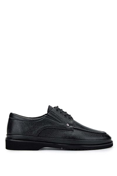Tamer Tanca Men's Genuine Leather Black Floater Casual Shoes