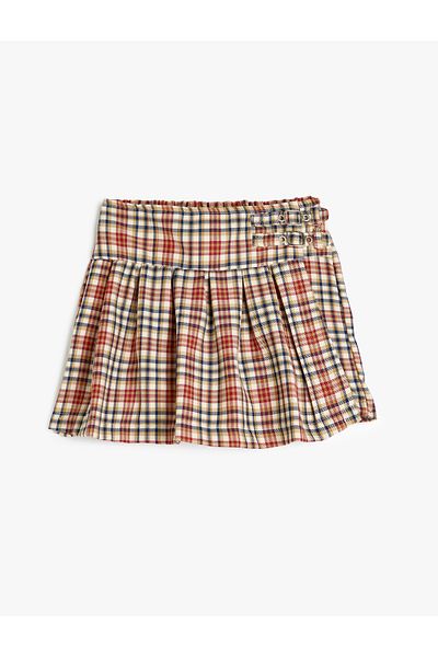 Koton Pleated Buckle Shorts Skirt