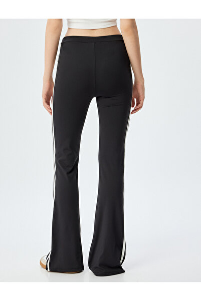 Koton İspanyol Paça Eşofman Altı Yüksek Bel Şerit Detaylı Slim Fit