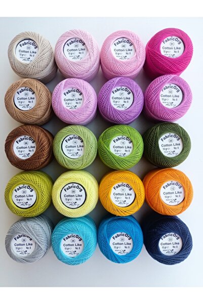 fabricorg مجموعة 20 خيطًا من القطن مثل الإيتامين 3 (10 GR-NO.8)