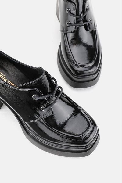 TUNAELLİ PANTOFI CU TOC ÎNALT, PIELE NATURALĂ, PIELE NATURALĂ, NEGRĂ, PENTRU FEMEI