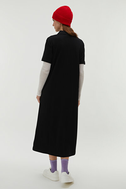 Mudo Polo Neck Short Sleeve Long Dress