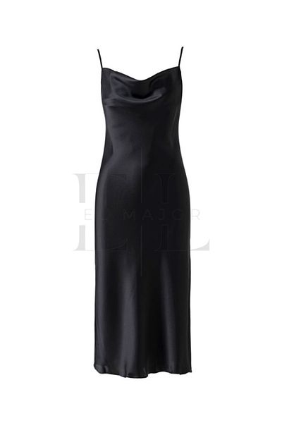 El Major Rochie lungă din satin cu decolteu