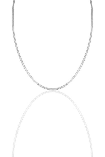 Söğütlü Silver Gümüş Italyan Yassı Zincir Kolye Altın Sgtl11757