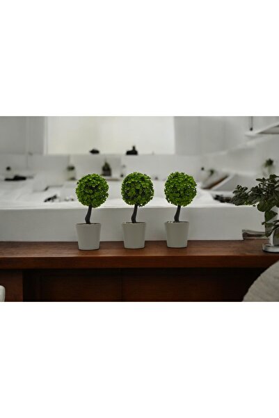 LineLina Mini Saksılı Taşlı Yapay Ağaç (3 adet)