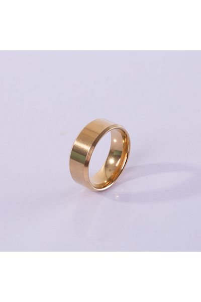 Bimotif Yellow steel ring, size 19, Thick 1 piece