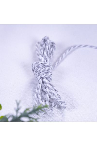 Bimotif Martençka gray white twisted bracelet string, 2 mm 10 meters