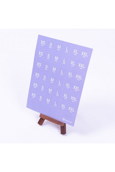 Bimotif Size measurements sticker set, Purple, A5 2 sheets