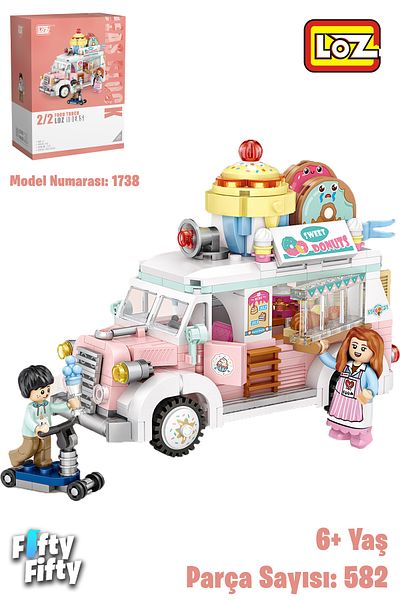 Vagonlife Loz Mini Block Series Food Truck/Food Truck -Lz1738 (582 Pieces) Toy Building Set