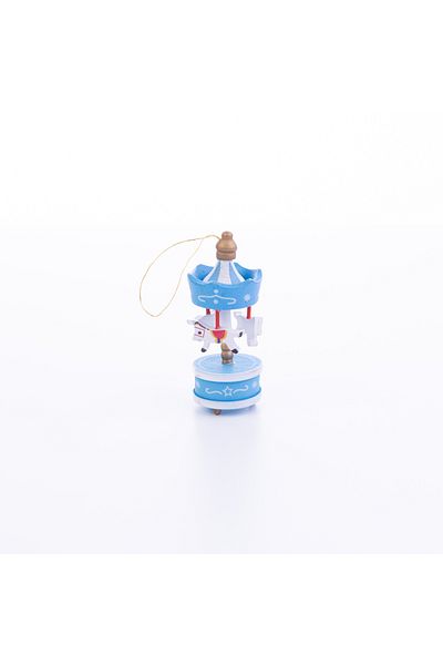 Bimotif Carusel Ornament De Anul Nou, 8,5 Cm, ​​Albastru Si Alb 1 bucata
