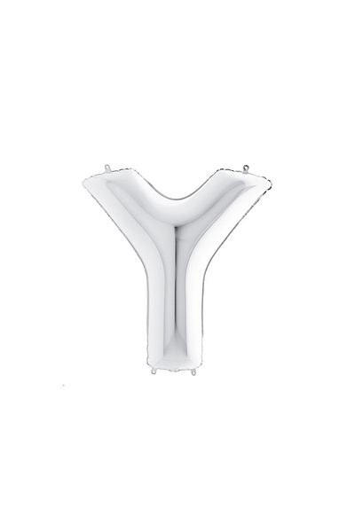 Bimotif letter Y-shaped silver color foil balloon 40inc 1 piece