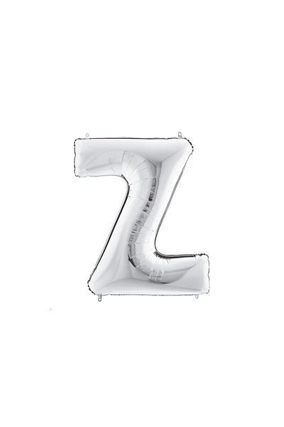 Bimotif Z letter shaped silver color foil balloon 40inc 1 piece