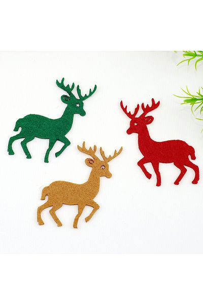 Bimotif Felt Motif Deer, Milk Coffee 2 Τεμάχια