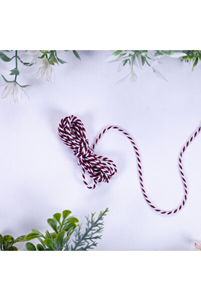 Bimotif Martençka Claret Red White Twist Bracelet Rope, 2 Mm 2 Meters