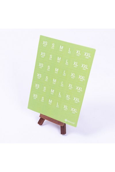 Bimotif Size measurements sticker set, Green, A5 2 sheets