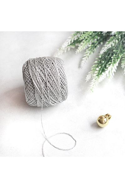 Bimotif Decorative Thin Glitter Rope, Silver 50 gr