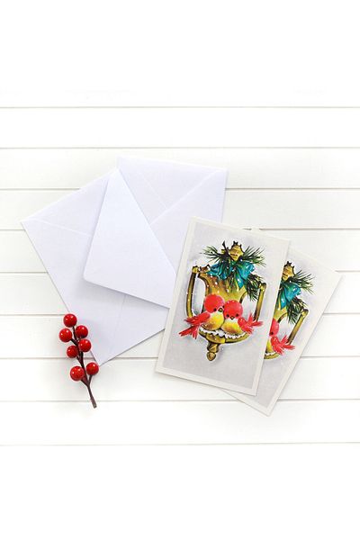Bimotif 10-piece New Year's Card and Envelope Set - Birds