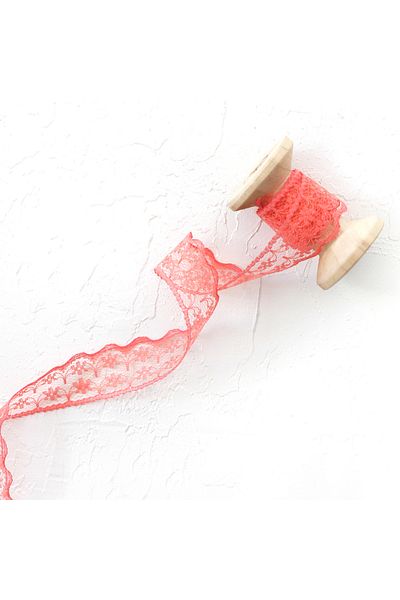 Bimotif Lace ribbon 2 cm in coral, 5 meters