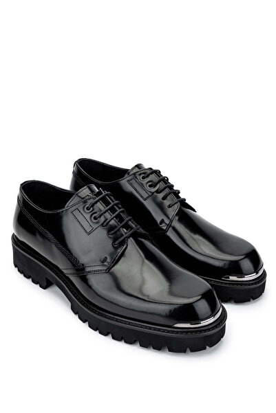 Tamer Tanca Men's Genuine Leather Black Opening Casual Shoes