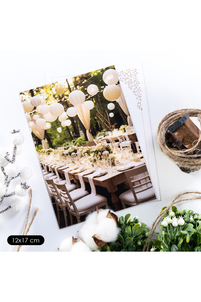 Bimotif Söz, nişan, düğün kartı, arkası yazılabilir, davet masası, 12x17 cm  ...