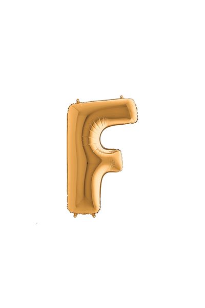 Bimotif Folio balloon with letter, gold color glossy, 102cm Letter F 1 piece