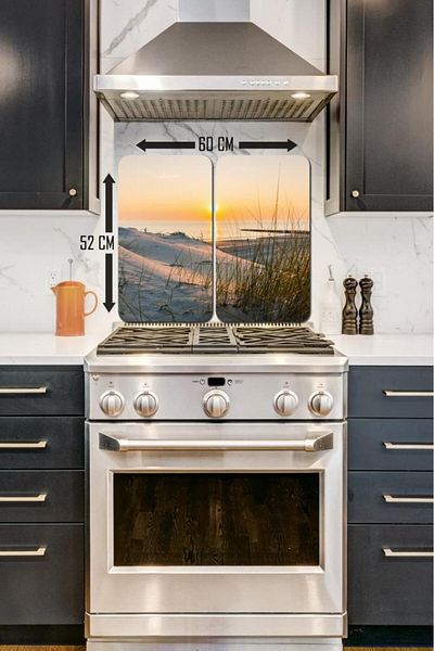 Saban Baltic Sunset for 2-Piece 30X52 cm Glass Stove Protector 4-Piece Stoves