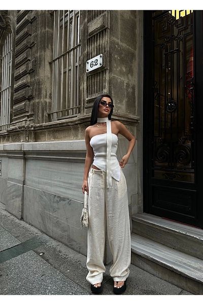 Ecenin Favorileri Pantaloni de damă din gabardină