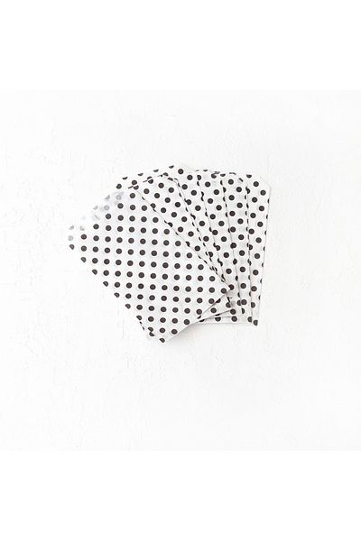 Bimotif Polka Dot Patterned Paper Bag, Kraft-Black 11X20 cm - 25 Pieces