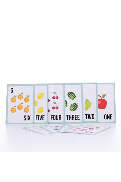Bimotif 5 Pieces of English 10 Numbers Learning Set - Colorful Fruity, 7 X 9.5 cm