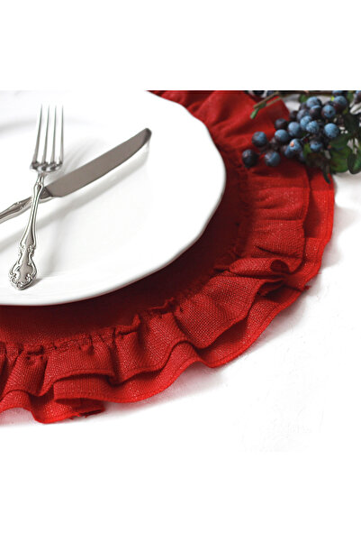 Bimotif Glitter Red Frilly Plate, 46 Cm 1 Piece