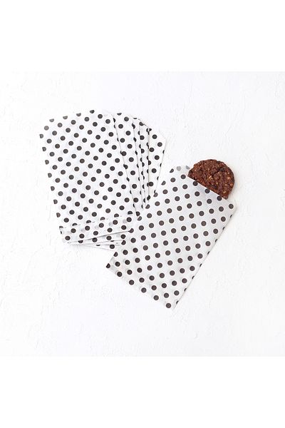Bimotif Polka Dot Patterned Paper Bag, Kraft-Black 11X20 cm - 25 Pieces