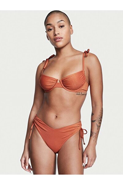 Victoria's Secret Büzgülü Işıltılı Balenli Ayarlanabilir Bikini Üstü