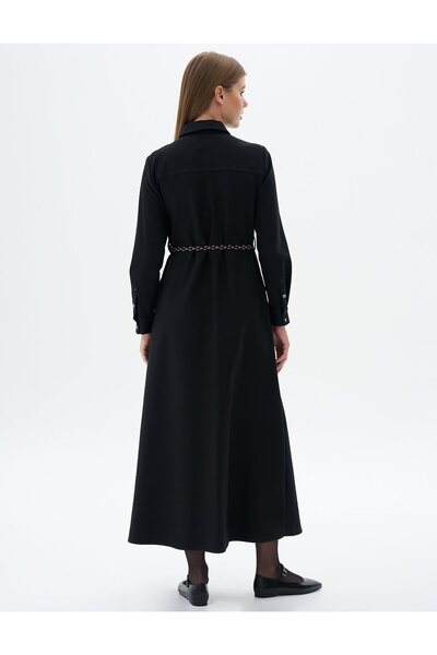 Kayra Kemer Detaylı Elbise Siyah