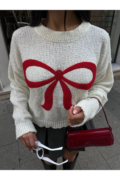 D'RECCY Women's Pi̇ntrst Model Patterned Sweater