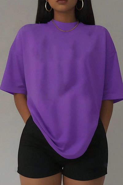 Cosmo Style Unisex Basic T-Shirt - Άνετη εφαρμογή, Μη στάμπα, Oversize - ΑΝΔΡΙΚΑ/ΓΥΝΑΙΚΕΙΑ