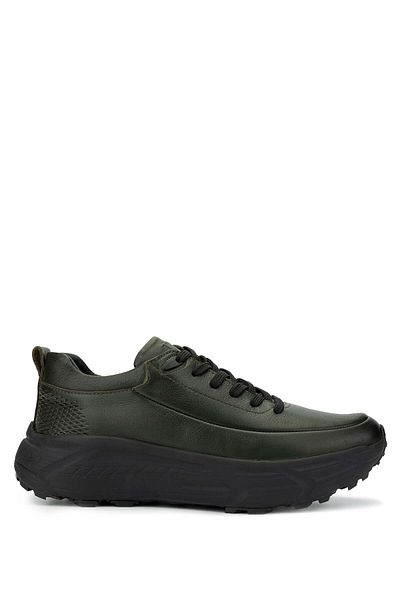 Tamer Tanca Men's Genuine Leather Khaki Analin Sneakers & Sports Shoes