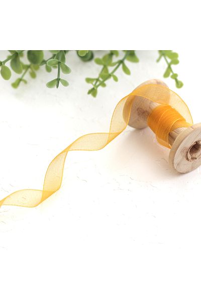 Bimotif Κορδέλα Organza, 20 Yards Indian Yellow