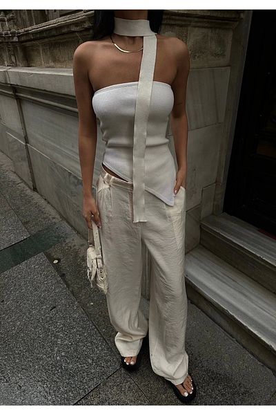 Ecenin Favorileri Pantaloni de damă din gabardină