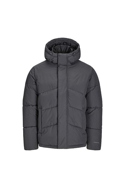 Jack & Jones Ανδρικό παλτό Smoked Grey - Σχέδιο Puffer